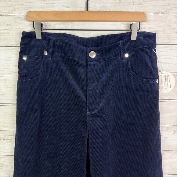 Staud Grayson Corduroy Wide Leg Pant Navy Size 8 - Picture 5 of 9